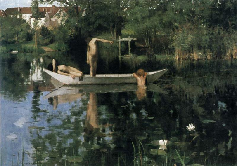 William Stott of Oldham The Bathing Place Germany oil painting art
